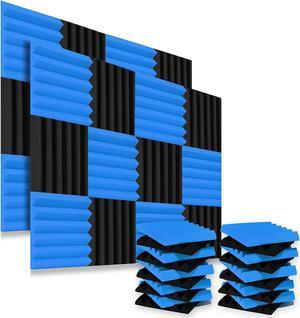 12-Pack Sound Proof Foam Panels,2X12X12Ultra-Thick Acoustic Foam,High-Density  Acoustic Panels,Fireproof Soundproof Wall Panels,Sound Proofing Padding For  Wallblack&Blue 