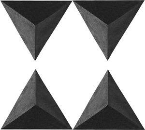 Foroomaco 4 Pack Bass Traps for Ceiling Corner 16.5" Triangle 12" Depth Triangular Pyramid Acoustic Foam Bass Trap Sound Proofing for Home Studio Booth Low to High Frequency Sound Proof Foam
