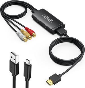 RCA to HDMI Converter AV to HDMI Adapter Composite to HDMI Adapter Support 1080P PAL/NTSC Compatible with WII WII U/PS one PS2/PS3 STB Xbox VHS VCR Blue-Ray DVD ect.