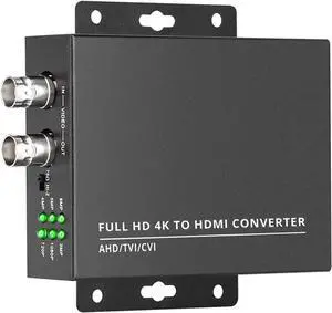 TVI to HDMI Converter Full HD 4K Converter 1080p/720p/4K/8MP/5MP/4MP/3MP BNC to HDMI Video Converter Adapter - CVBS/TVI/CVI/AHD to HDMI