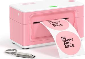 MUNBYN Pink Shipping Label Printer, [Upgraded 2.0] USB Label Printer Maker for Shipping Packages Labels 4x6 Thermal Printer for Home Business, Compatible with , Etsy, Ebay, Shopify, FedEx