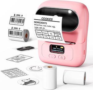 Label Maker, Portable Label Printer, Phomemo M110 Bluetooth Wireless Label Printer, Thermal Label Maker for Ingredient,Logo, Address, Jewelry, Mailing, Barcode,for iOS & Android, (3 Labels Set)-Pink