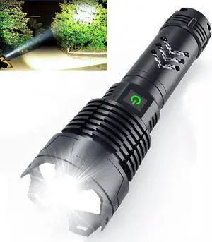 Alifa Rechargeable Led Flashlight 120000 High Lumens, Brightest Powerful Handheld Flashlight,Xhp160.2 Zoomable IPX5 Waterproof Super Bright Flashlight with 5 Modes
