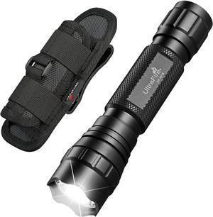ULTRAFIRE Tactical Flashlight with Holster, Single Mode LED Flashlight 1000 High Lumen Duty Flashlights with Belt Holster and Charger, Bright Small Flash Light WF-501B