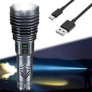 Rechargeable Flashlights High Lumens,XHP160.6 LED Flashlight 180000 Lumen Super Bright, Waterproof Handheld Flashlights W/ 6 Modes Spotlight Floodlight, Powerful Flashlights for Emergency & Police