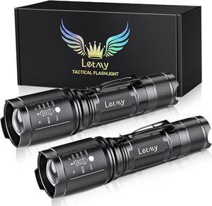 LED Tactical Flashlight S2000 PRO - 2Pcs Ultra Bright LED Flashlights High Lumens - Zoomable 5 Modes Flashlights Water Resistant Flash Light for Outdoor Emergency - Gifts for Men & Women