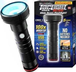 Bell+Howell Taclight Max Ultra High-Powered Long-Lasting Up to 10 Hours Handheld Flashlight 1000 Lumens-7,000K Cree LED, 5 Modes, Rechargeable, Water/Shatter Resistant Outdoor and Camping Flash Light