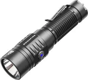 soonfire E15 2000 Lumens Led Super Bright Flashlight, Compact High Lumens Light, Powered by Pre-Installed Rechargeable Battery for Emergency, EDC and Searching