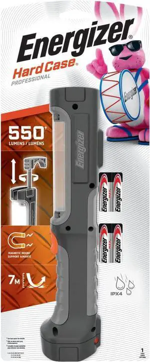Energizer HC-550 LED Flashlight, Water Resistant LED Magnetic Work Light, Flash Light with AA Batteries Included, Pack of 2 Energizer HC-550 LED Flashlight, Water Resistant LED Magnetic Work Light, Flash Light with AA Batteries Included, Pack of 2