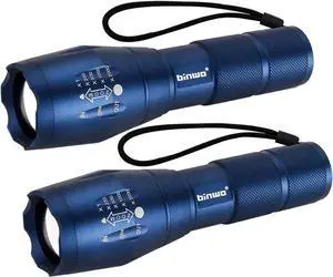 BINWO Blue Flashlight 2000 Lumens(2Pack) Tactical Flashlight Small Flashlight LED Flashlight Handheld Flashlights Waterproof Flashlights Pocket Flashlight Camping Flashlight with 5 Modes