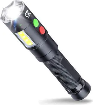 Self Defense Rechargeable Flashlight with 128dB Personal Alarms for Emergency or Safety,800 High Lumens,COB Work Light,Magnetic for Outdoors,Camping...
