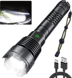 Grentay Rechargeable LED Flashlights High Lumens, 120000 Lumen Super Bright Powerful Tactical Flashlight, 5 Modes, Zoomable, IPX6 Waterproof XHP160 Flashlights for Emergencies Camping