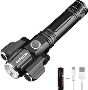 Caferria LED Tactical Flashlight 1000 Lumens Electric Torch Ultra-Bright Handheld Travel Flashlight Rechargeable Waterproof Zoomable 4 Modes for Outdoor, Camping, Biking, Hiking, Emergency