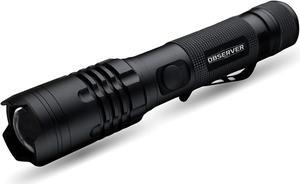 Observer Tools 1200 Lumen LED Flashlight Rechargeable- LED Tactical Flashlight with Power Bank, Dual Power- Lightweight IP67 Waterproof Flashlights for Emergencies Hiking First Responders