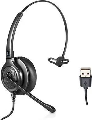 Leitner LH250XL  Headsets for Call Centers  Works with All VoIP Phone Systems  Comfortable for All Day Wear  USB-A