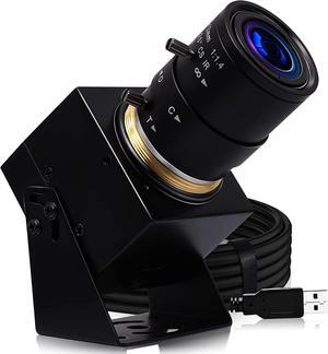 ELP 4K USB Camera with Microphone Manual Zoom Webcam 2.8-12mm Variable Focus PC Camera Mini UVC USB2.0 Web Camera IMX317 USB Security Camera 8mp Industrial Close-up Camera for Computer Raspberry Pi