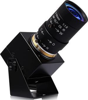 SVPRO 8MP USB Camera Manual Focus Webcam with Varifocal 5-50mm CS Mount Lens-10X Zoom External Camera for Laptop PC Computer,Plug and Play UVC Camera