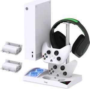 Cooling Fan Stand Compatible with Xbox Series S with 1400mAh Rechargeable Battery Pack, YUANHOT Vertical Charging Station Dock Accessories with Controller Charger Port & Cooler System for XSS - White