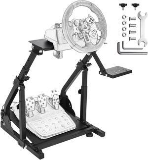 Hottoby Racing Steering Wheel Stand Height Adjustable Ultra-stable 4 Support Arms fit Logitech G25 G27 G29 G920 Thrustmaster T300RS Gacing Wheel Stand Wheel and Pedals Not Included