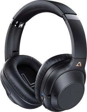 Ankbit Hybrid Active Noise Cancelling Headphones, 60H Playtime Over Ear Wireless Bluetooth Headphones with HD Mic, Deep Bass, HiFi Sound, Dual Connection, Soft-Earpads for Home/Office/Travel-E500Pro