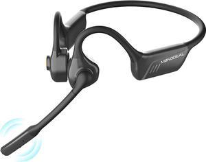 MONODEAL Bone Conduction Headphones with Mic,Open Ear Headphones Wireless Bluetooth 5.1/Mute Function/Multi-Point Capable,Air Conduction Headphones with Noise Canceling Mic,for Driving Home Office