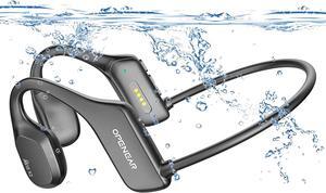Bone Conduction Headphones, Swimming Headphones Built-in 16GB Memory, MP3 Sports Headphones Waterproof, Bluetooth Earbuds Built in Noise Cancellation Mic, Ultra Light Headphones for Swimming Running