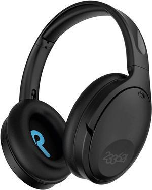 233621 Hush Active Noise Cancelling Headphones with Microphone [100 Hrs Playtime] Wireless Over Ear ANC Headphones Wireless Bluetooth Headphones with Custom App Comfort Fit for Home Office(Onyx)