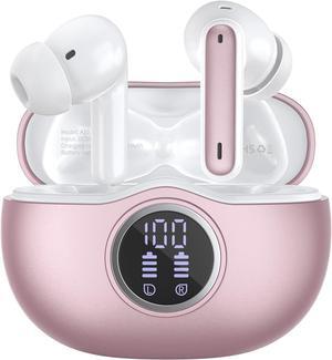 HKERR Wireless Earbuds, 50Hrs Playtime Bluetooth Earbuds Built in Noise Cancellation Mic with Charging Case, Bluetooth Headphones with Stereo Sound, IPX7 Waterproof Ear Buds for iPhone and Android