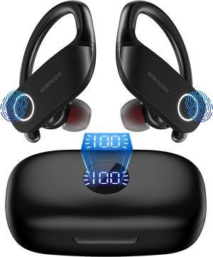 Wireless Earbuds Bluetooth Headphones 100Hrs Playback with 2500mAh Wireless Charging Case Over-Ear Stereo Bass Headset LED Power Display Wireless & Type-C Charging TWS Earphone for Sports/Workout/Work