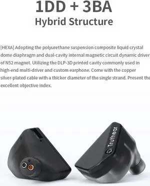 Fanmusic Truthear Hexa 1DD+3BA Hybird Earphones with 0.78 2Pin Cable Earbuds