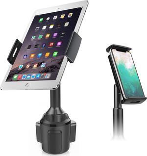 Cup Holder Tablet Mount for Car with Heavy Duty Cupholder Base Adjustable Tablet Car Mount Holder for Car/Truck Compatible with 4.3-11 inch Tablets iPad Mini/Air/Pro iPhone All Cellphones