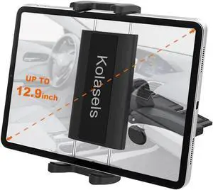 Kolasels CD Slot Car Tablet Mount for 4-13in iPad & Phone, Universal CD Player Tablet Holder with 360 Rotation for iPad Pro 12.9 11 10.5 9.7, iPad Air Mini 5 4 3 2 1, Samsung Galaxy Tabs, iPhone etc