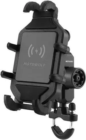 Phone Holder for Motorcycle Aluminum Alloy Material Sturdy and Base 360°Rotating Suitable Shock Absorption for All Phones Motorcycle Handlebar Phone Mount Motorcycle Mobile Phone Bracket