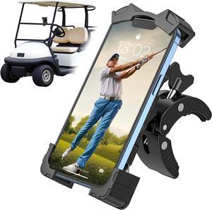 Universal Golf Cart Phone Holder, Adjustable Bike Phone Mount Bike Phone Holder for Handlebars Compatible with iPhone14,13,12,11, Pro Max ,Samsung Galaxy S21, S10, S9,and All 4.7-6.8 Cellphone