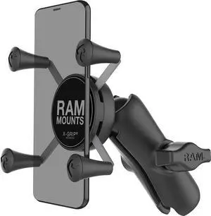 RAM Mounts RAP-HOL-UN7B-201U X-Grip Phone Holder with Composite Double Socket Arm(Medium) Compatible with RAM B Size 1" Ball Components