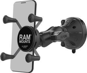 RAM Mounts RAP-B-166-2-A-UN7U X-Grip Phone Mount with RAM Twist-Lock Low Profile Suction Base with Short Arm for Vehicle Windshields