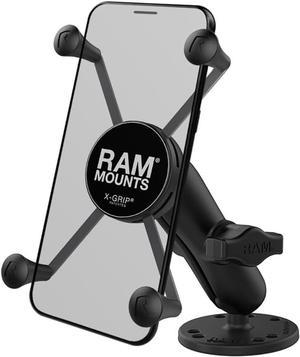 RAM MOUNTS X-Grip Large Phone Mount with Drill-Down Base RAM-B-138-UN10 with Medium Arm