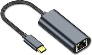 USB C to Ethernet Adapter for Laptop PC Gigabit Ethernet LAN Network Adapter Compatible with Nintendo Switch MacBook Windows macOS Linux, and More[Grey Green]