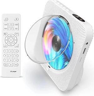 AUSTEPAX CD Player with Bluetooth - Desktop CD Players for Home with LCD Screen Display Built in HiFi Speakers Support Timed Music ON/Off CD Bluetooth FM USB SD AUX Protable CD Player for Kids Gift.
