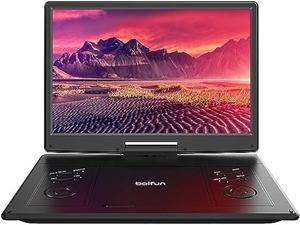 BOIFUN 15.7 Portable DVD Player with 14.1 Large HD Screen, 6 Hours Rechargeable Battery, Support USB/SD Card/Sync TV and Multiple Disc Formats, High Volume Speaker, Classic Black