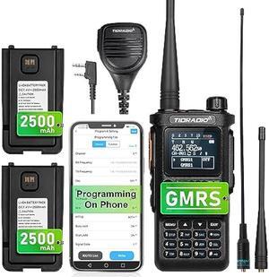 (2nd Gen) TIDRADIO TD-H8 GMRS Radio Two Way Radio,APP Programmable,GMRS Repeater Capable,Support Chirp,Long Range Walkie Talkies with 2pcs 2500mAh Battery, MIC Speaker and 771 Long Antenna