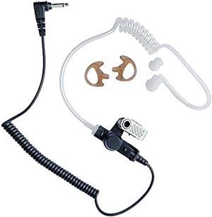 Tactical Law Enforcement Radio Earpiece, 3.5mm Listen/Receive Only Clear Acoustic Tube Earmolds, Direct to Speaker Mic, Guaranteed to fit Motorola XTS APX Kenwood TK NX Icom & More