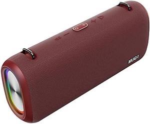 MUQI Bluetooth Speaker, Portable Bluetooth Speakers, 70W Loud Stereo Sound with Bass, IPX5 Waterproof Wireless Speaker, TWS Paring with LED Colorful Lights for Party Outdoors(Wine Red)