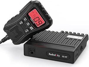 Radioddity CS-47 Small CB Radio, AM/FM, 40-Channel, One Hander Microhone Built-in Speaker Noise Reduction, Large 7-Color Backlit LCD Display, VOX, RF Gain Long-Range for Offroad, Trucker, Backcountry