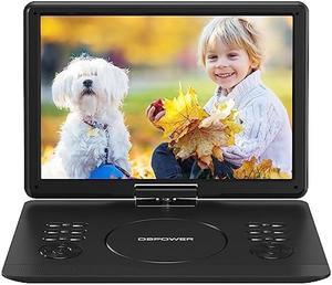 DBPOWER 16.9 Portable DVD Player with 14.1 HD Swivel Large Screen, Support DVD/USB/SD Card and Multiple Disc Formats, 6 Hrs 5000mAH Rechargeable Battery, Sync TV/Projector, High Volume Speaker
