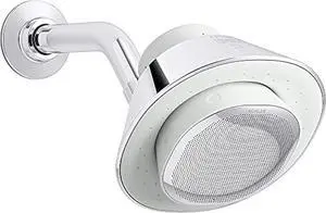 KOHLER Moxie Alexa Enabled Showerhead, Bluetooth Shower Speaker, Shower Radio, Rechargeable Speaker, Portable Speaker, 1.75 GPM, K-28238-GKA-CP, Polished Chrome