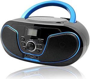 CD Player Boombox, LP-D02 Portable Bluetooth FM Radio Stereo Sound System with Crystal-Clear Sound, MP3 Playback, USB Input, AUX Input, Headphone Jack, LCD Display, AC DC Operated