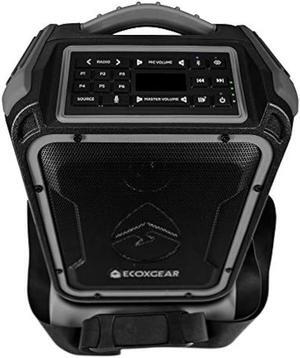 ECOXGEAR EcoXplorer GDI-EXPLR110 Rugged Waterproof Floating Portable Bluetooth AM/FM Wireless 50 Watt Speaker with Carry Strap (Gray)