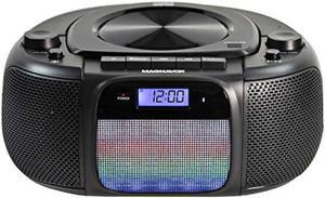 Magnavox MD6972 Portable Top Loading CD Boombox with Digital AM/FM Stereo Radio, Color Changing Lights, and Bluetooth Wireless Technology | CD-R/CD-RW Compatible | LCD Display |
