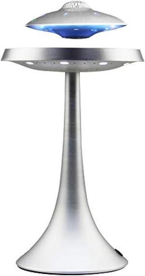 Levitating Floating Speaker, Magnetic UFO Bluetooth Speaker V4.0 , LED Lamp Bluetooth Speaker with 5W Stereo Sound , Wireless Charge, 360 Degree Rotation , for Home /Office Decor ,Unique Gifts(Sliver)